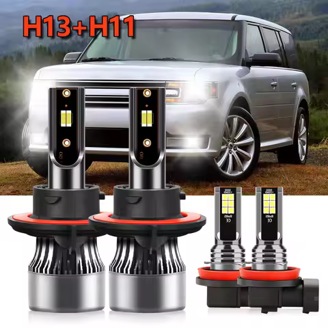 4x LED Headlights 9008 H13 + H11 Fog Light Combo Bulbs Super Bright Combo Conversion Kit For Ford Fl