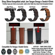 QRH Tali Jam Tangan Omega X Swatch 42mm Leather Rubber 20mm - Strap