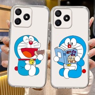 D5 Doraemon Transparent Case for Realme C55 C51 C53 C35 C33 Note 60 60X C61 50