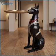Gentleman Dog Figurine Luxury Style Dog Tray Statue Multifunctional Storage Sculpture for Living Roo