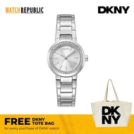 [FREE GIFT] DKNY Eastside Mini Silver Stainless Steel Analog Quartz Watch For Women DK1L024M0115