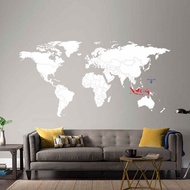 Wall Sticker World Map Traveler Travel Office Home Room Sticker 2.5m