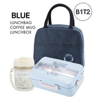 (Buy1Take2) Buy Reusable Wheat Straw Lunch Box Take Insulated Bag + Pearl Coffee Mug