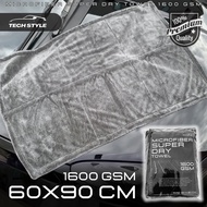 ผ้าเช็ดรถ 1600 GSM Super Dry Double Sided เกรด Hi-End ผ้าซับน้ำ ผ้าไร้ขอบไม่ทำลายสีรถ เช็ดแห้งสนิท