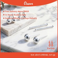 [Ready Stock] Real Photo Pure Silver 990 Ball Stud Earrings Hypoallergenic 1mm-5mm Mini Ear Piercing