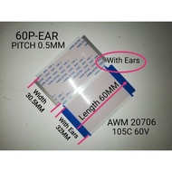 AWM20706 60P EAR 60MM PITCH 0.5MM 105C 60V RIBBON FFC FPC LVDS FLEX CABLE TV TCON BOARD