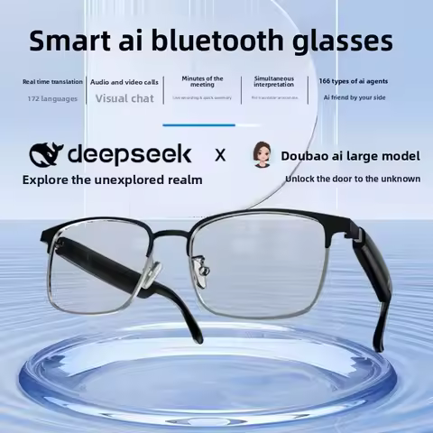 Smart AI Glasses with Large Model AI Assistant Meeting Minutes Language Translation Make Calls Play 
