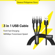Baseus 3-in-1 USB Cable for iPhone Huawei Samsung
