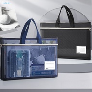A3 Mesh Zipper Pouch Bag Transparent File Bag A3 Mesh Zipper Art Portfolio Bag with Wide Hand Strap 