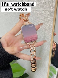 1入組女用/男用玫瑰金手錶帶，適用於Apple Watch 38mm、40mm、41mm，可調整閃爍五金手錶帶、牛仔鋼金屬單鏈手鐲，適用於Apple Watch系列9/8/7/6/5/4/3/2/1/SE/Ultra