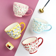Ins Small ins Small Floral Breakfast Cup Unique Cute Coffee Cup Oatmeal Cup Mug Ceramic Cup Wholesal