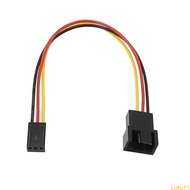 Lidu11 15cm Fan Cable Adapter Connector Small 3PIN to 4PIN Converter for Computer