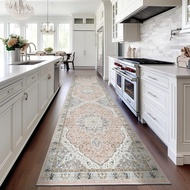 Simple Persian Long Strip Kitchen Hallway Runner Carpet Crystal Velvet Dirt-Resistant Wear-Resistant