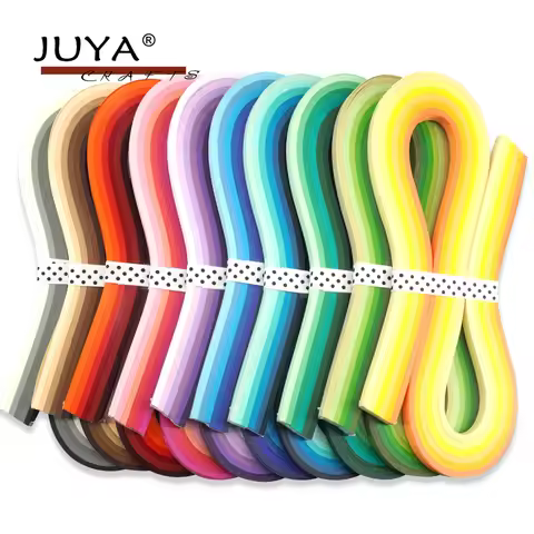 JUYA Multi-Color Paper Quilling Strips Set 60 Colors 10 packs 54cm Length, 3mm/5mm/7mm/10mm availabl