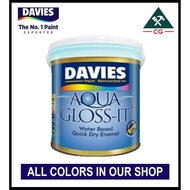 Coatings№◑DAVIES  1 liter Aqua Gloss It Odorless Water Based Enamel Paint for Wood and Metal Surface