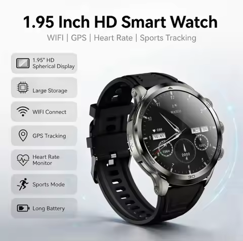 New H19 Smart Watch 1.95 Inch HD Screen GPS Sports Tracker Heart Rate Bluetooth Call Wristwatch