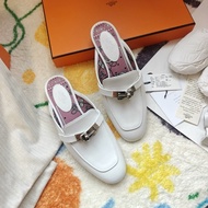 Hermes穆勒鞋愛馬仕OZ白色Kelly扣 35碼