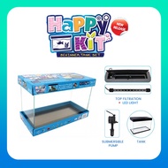 Nirox Happy Kit 14L Complete Aquarium Set - 36.5cm Fish Tank with LED Light, Filter Pump, and Accessories