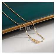 18k Gold chain 925  silver Necklace Triangle Chain Different Length Plated 18K Gold Fashion Jewelry 