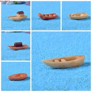 MAURICE Micro Landscape Boat, Micro Landscape Wooden Boat Resin Wooden Boat Decoration, Home Crafts Resin Awning Boats Art Crafts Mini Boat Fish Tank Decoration Dollhouse