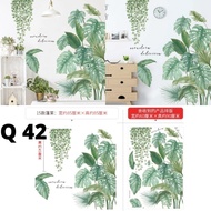 wall sticker wallsticker stiker dinding kamar pohon daun hijau d3 - q42