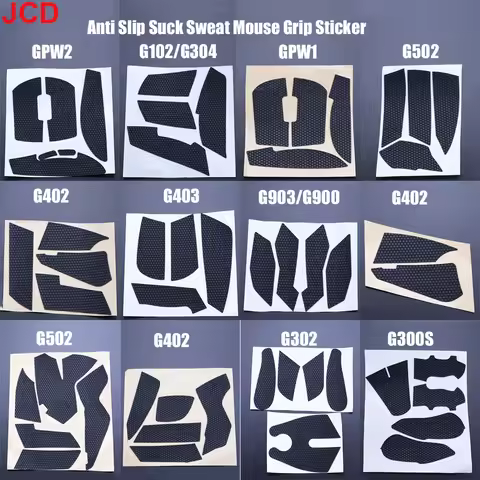 JCD Anti Slip Suck Sweat Mouse Grip Tape Skate Sticker Mouse Foot Stickers For Logitech GPW 1 2 G302
