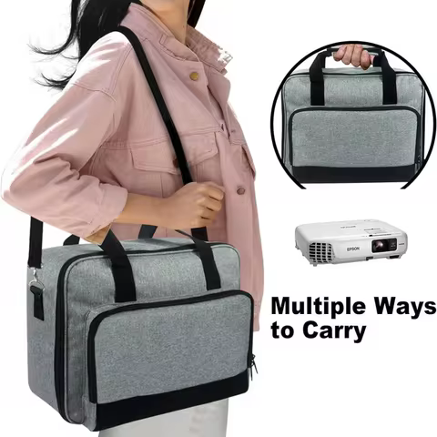 Portable Projector Shoulder Bag Protective Case Dustproof Storage Bags with Sholder Strap Multifunct