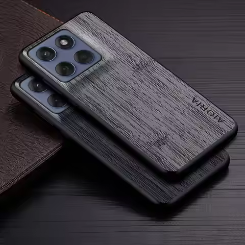 Case For Motorola Edge 60 Stylus Fusion Pro coque bamboo wood pattern Leather cover funda Luxury pho