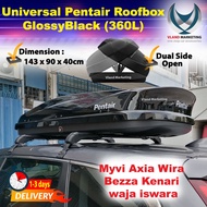 Pentair Roofbox PT5810M Glossy Roof box (360L) M saiz Myvi Axia Wira Bezza Viva iswara kanci Roof box With Roof Rack