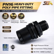 POLY Pipe fitting 25MM 3/4" / 32MM 1" Poly Tank Connector HDPE Penyambung Poli Paip