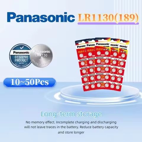 10Pcs~50Pcs Original Panasonic 189 LR1130 AG10 SR1130 389 V10GA LR54 SR54 Alkaline Button Cell Batte