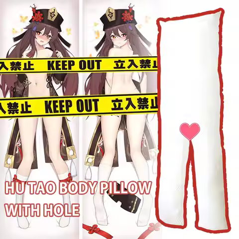 Waifu Pillow Split Legs Hu Tao Dakimakura Genshin Impact Hugging Body Pillows with Onahole Pocket Hu
