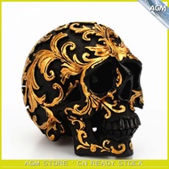Skull Ornament Gothic Figure Gift Decor Figurine Gold Decorative Accessories
