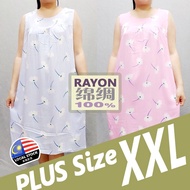 [Ship from Malaysia] 100% RAYON/COTTON SILK PLUS SIZE XXL/ Women Batik Dress / baju tidur batik pyjamas绵绸睡衣睡裙