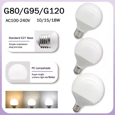 2pcs LED Bulbs 18W 15W 10W E27 G80 G95 G120 Energy Saving Global Light Lampada Ampoule LED Light Bul