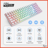 Royal Kludge Rk100 / Rk860 3 Mode Rechargeable Mechanical Wireless Keyboard RGB Hot swap Bluetooth 2