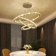 C2KO Nordic Luxury K9 Crystal Ring Led Chandelier Creative Pendant Lamps Living Room Restaurant Bedr