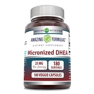 Amazing Formulas Micronized DHEA 25mg 180 Veggie Capsules Supplement | Non-GMO | Gluten Free | Made 