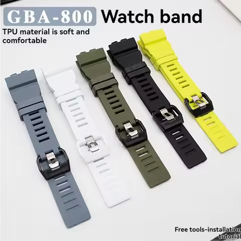 For Casio G-SHOCK series GBA-800GBA-800-1A/7A/9A/UC GBD-800 5554 adhesive tape resin silicone watch 