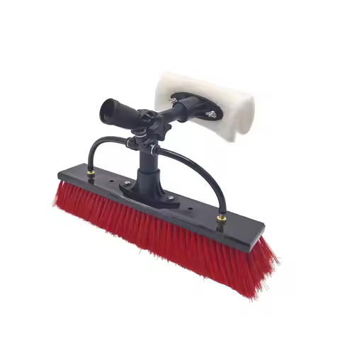 Solar Panel Cleaning 12 Inch Water Fed Brush with White Scrub Pad Windoe Cleaning (For Euro Pole)