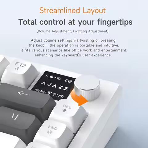 Keyboard AJAZZ AF82 Office Low Profile RGB Wired/Wireless Gaming Keyboard 75% Layout 82 keys 4000mAh