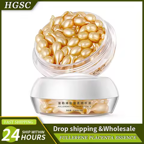 Fullerene Placenta Essence Capsule Essence Liquid Firming Anti Wrinkle Light Line Moisturizing Facia