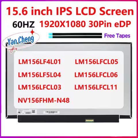 15.6 Inch IPS Laptop LCD Screen NV156FHM-N48 LM156LF4L01 LM156LF5L04 LM156LFCL03 05 06 11 LM156LFAL 