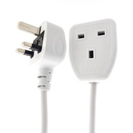 High Quality 1.8m White UK Singapore Malaysia Power Extension Cord ASTA Certificate, UK BS1363/A Ove