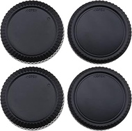 eMagTech 2 Sets Front Body Cap & Rear Lens Cap Cover Kit Compatible with Fuji X Mount DSLR Camera X-