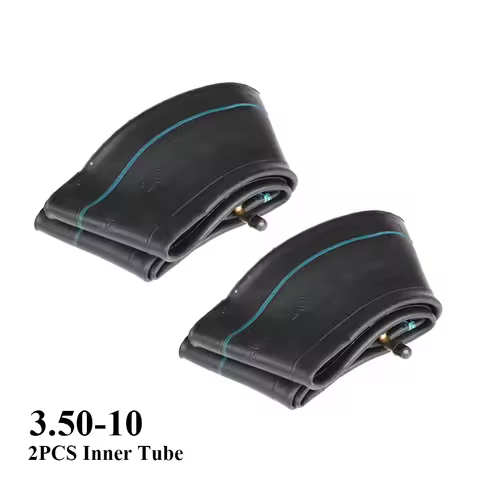 2PCS 10 Inch 3.50X10 3.50-10 3.5-10 3.50/10 Black Rubber Tyre Inner Tube Bent Valve Stem for E-Bike 