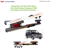 Toyota Unser 4th Gen (1997-2004) Rear Back Bumper Kangaroo K Bull Bar Stainless Steel Metal Protection