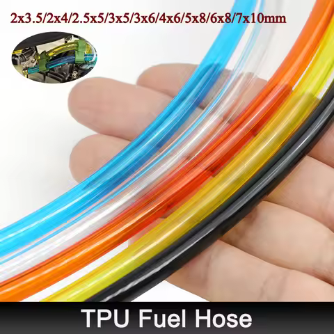 TPU Fuel Hose 2x3.5/2x4/2.5x5/3x5/3x6/4x6/5x8/6x8/7x10mm Petrol Pipe Car Motorcycle Model Aircraft E