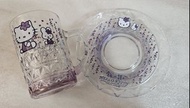 Hello Kitty 銀之鐘 玻璃杯連碟