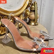 Shopee haul Heels Bohemian Heels 001290 Imported 7cm Transparent Glass Heels
